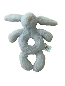Jelly Cat Baby Grab Rattle Toy Lovey Plush Gray Bunny Floppy Ears - Picture 1 of 4