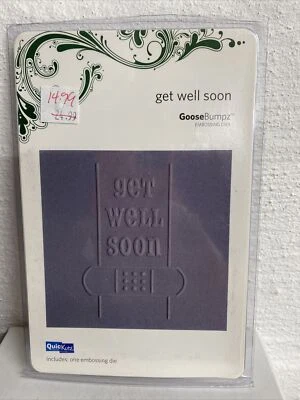 Get Well Soon QuicKutz GooseBumpz Embossing & Cutting Die Folder GBR-006 NEW! - Image 1 of 2