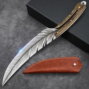Professional Knife Sharp Feather Boning Knife Hand Forged Knife High Carbon S... - Picture 1 of 12
