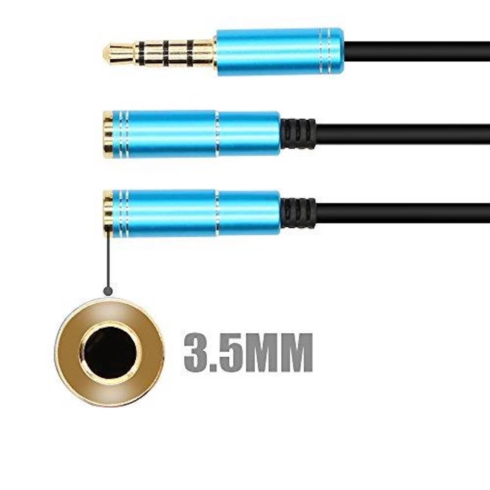 ADAPTADOR DIVISOR 3.5mm Audio Estéreo Cable Auxiliar iPod Altavoz Coche PARA IPHONE 6 5 4S Foto 1 de 4