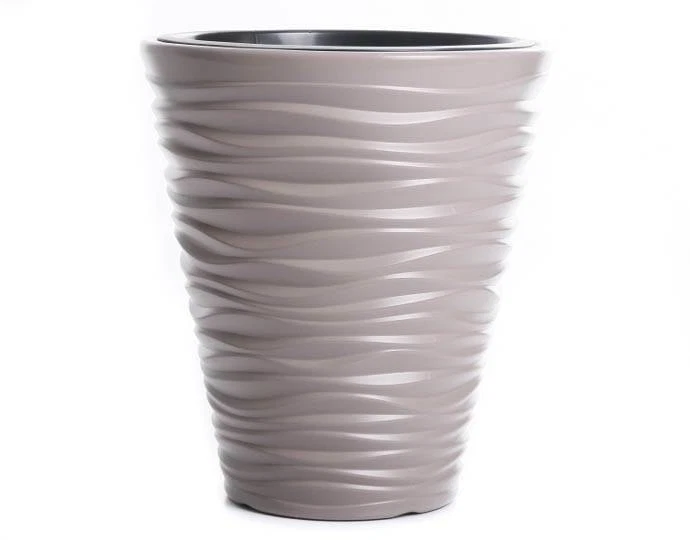 Blumentopf Blumenkübel Welle 3D Effekt Pflanzgefäß Übertopf bis 75cm mit Einsatz - Bild 1 von 1