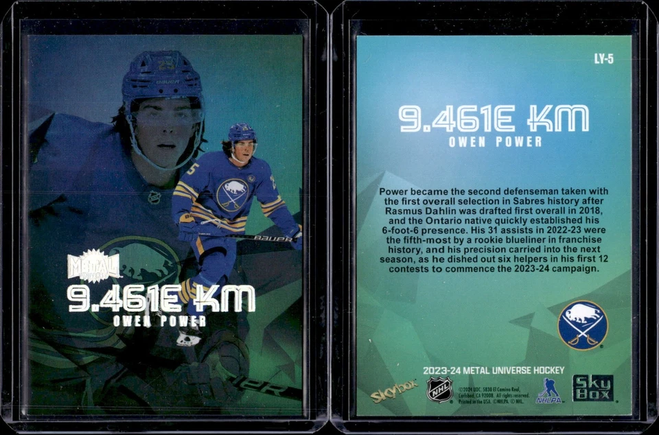 2023-24 Skybox Metal Universe 9.461E KM #LY-5 Owen Power - Image 1 of 1