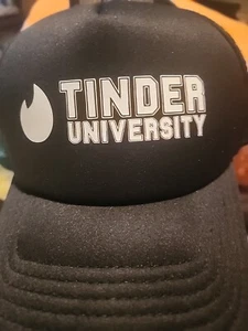 Tinder University Unisex Cap Hat Swipe Right Black Snapback Black Mesh Back - Picture 1 of 5