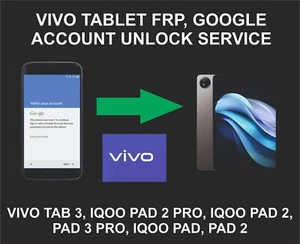 Vivo Tablet Unlock, Go, Vivo Tab 3, IQOO Pad 2 Pro, IQOO Pad 2, Pad 3 Pro - Picture 1 of 7
