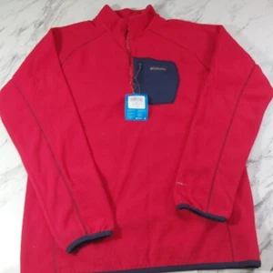 Columbia Omni-heat Helix Red Fleece Sweater Medium Half Zip Stretch Jacket Neu - Bild 1 von 6