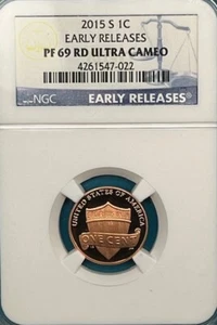 2015-S Lincoln Shield Penny 1C NGC PF 69 RD Ultra Cameo - Picture 1 of 6