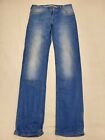 Z128 WOMENS LEE FADED BLUE STRAIGHT BUTTON FLY DENIM JEANS 8 W28 L33 