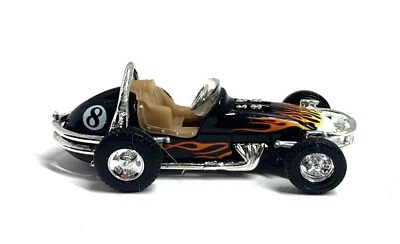 Coche de carreras Hot Wheels Midget Sprint Car #8 negro con llamas escala 1:64 suelto Foto 1 de 4