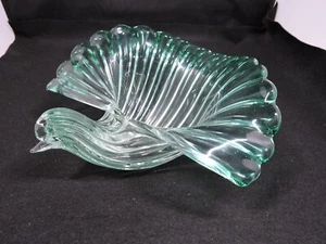 Vintage Art Glass Green Bird Bowl Wings Out Aqua Green Murano - Picture 1 of 6