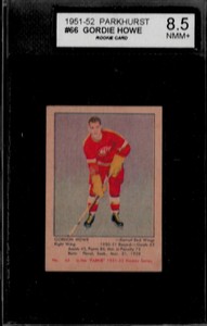 1951 1952 Gordie Howe Rookie RC # 66 Rare Parkhurst KSA 8.5 not PSA Hockey Card