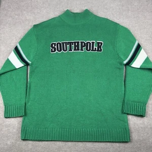 Vintage Southpole Varsity Sweater Mens L Green Logo Spell Out HipHop Y2K Oarsman - Picture 1 of 10
