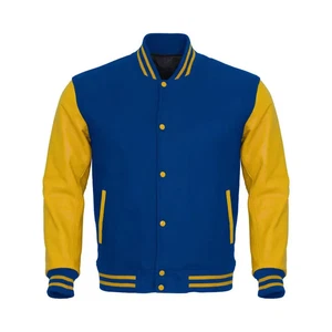 Varsity Jacket Premium Quality Wool Body Cow Hide Leather Sleeves| Free Shipping - Picture 1 of 3