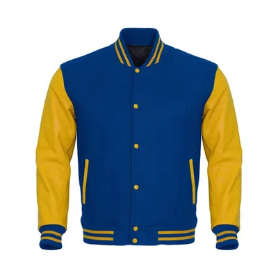 Varsity Jacket Premium Quality Wool Body Cow Hide Leather Sleeves| Free Shipping - Image 1 of 3