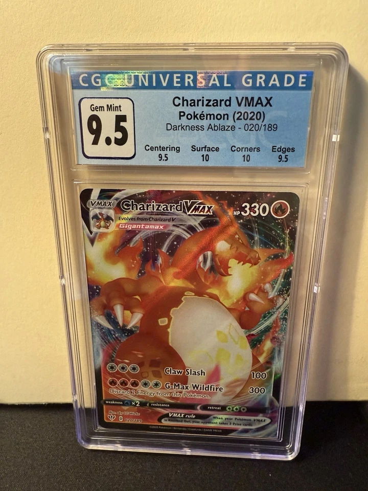 JCC Pokémon Charizard VMAX Darkness Ablaze Raro Tarjeta Holo 20/189 CGC 9.5 Como Nueva+ Foto 1 de 1