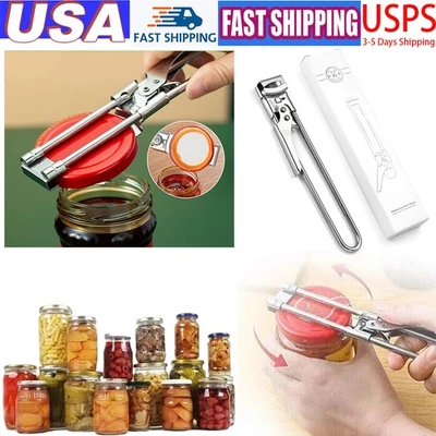 Abridor de latas ajustable de acero inoxidable tapa de tarro pinza abrebotellas herramienta de cocina Foto 1 de 4