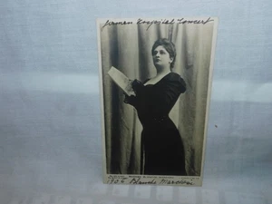 CARTOLINA FOTOGRAFICA VINTAGE FIRMATARIA OPERA " MADAME BLANCHE MARCHESI " 100% ORIGINALE - Foto 1 di 2