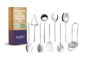 Stainless Steel Kitchen Utensils Set – 9-Piece | Non-Toxic, Stronger & Rust-R... - Picture 1 of 9