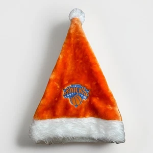NY Knicks Plüschmütze orange Weihnachten Nikolaus bestickt Patch Logo Basketball - Bild 1 von 11