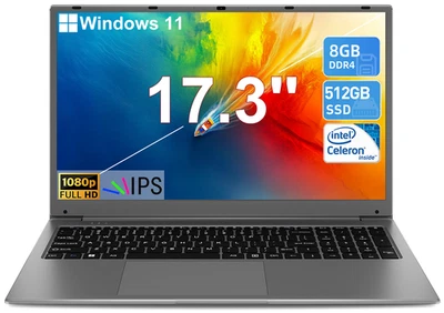 2025 SGIN Laptop 15,6 / 17,3 Zoll 128GB 512GB Intel Celeron Windows 11 Notebook - Bild 1 von 4