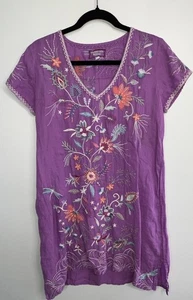 Johnny Was Workshop Size Small Phoebe Drape Tunic Dress Purple Multi Color - Picture 1 of 11