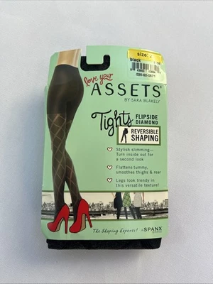 Medias Spanx Love Your Assets Flipside Diamond Reversibles Modeladoras Negras Nuevas con Etiquetas Foto 1 de 4