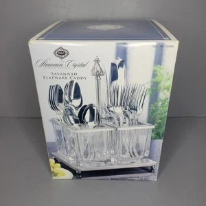 Shannon by Godinger Savannah Crystal Flatware Caddy (400885) New Open Box - Picture 1 of 8