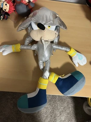Silver Sonic The Hedgehog Plush 19” KellyToy Sega Stuffed Doll 2009 - Image 1 of 2