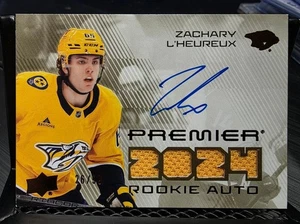 Zachary L'Heureux  24/25 Upper Deck Premier Rookie Auto Jersey /99 - Picture 1 of 1
