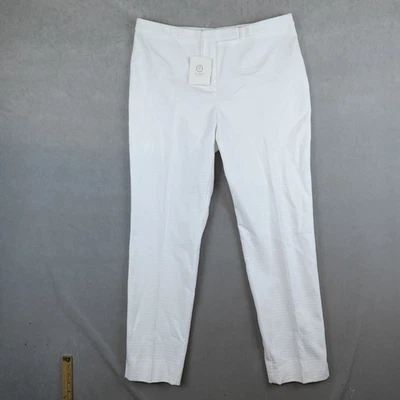 NWT Peserico Pants Womens US 12 Size 48 White Trousers Made In Italy Textured - Image 1 of 4