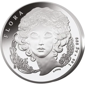 REPUBBLICA ITALIANA 0.25 EURO ONZA DE PLATA 2025 FLORA - Picture 1 of 2