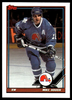 1991-92 Topps #113 Mike Hough Quebec Nordiques Hockey Card - Image 1 of 2