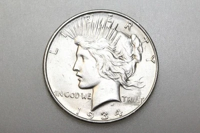 1934-D $1 PEACE SILVER ONE DOLLAR - Image 1 of 2