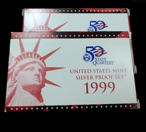 Lot of 2x 1999 United States Mint Silver Proof Sets - Picture 1 of 6