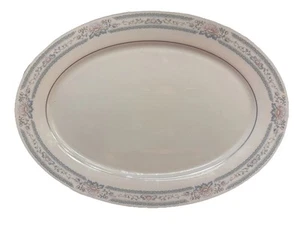 Lenox Charleston 16” x 11 3/4” Oval Platter Floral Pattern with Platinum Trim. - Picture 1 of 4