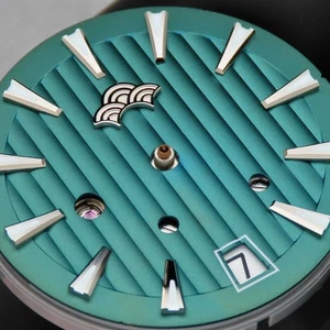 Dial Maker -Plated Green Geneva stripes Dial For Seiko Mod - Picture 1 of 11