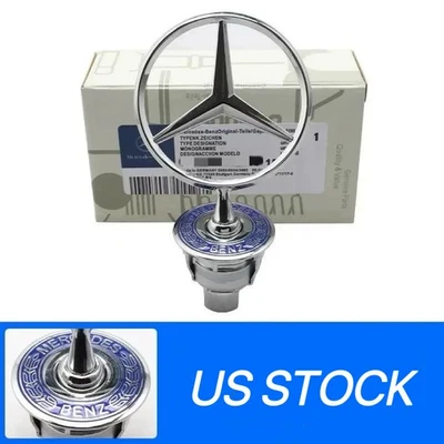 Front Hood Ornament Standing Star Badge Emblem Fit for Mercedes Benz C E S CLK - Imagem 1 de 4