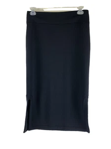 Gonna a matita Spanx nera modal spandex pull on spacchi laterali elasticizzata donna grande - Foto 1 di 12