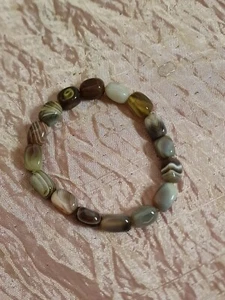 Bracciale elastico pietre dure vintage '80 bracelet V3 ° - Foto 1 di 8