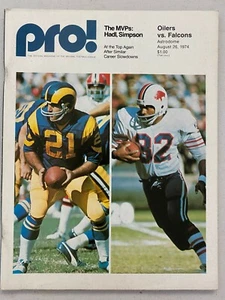 1974 PRO FOOTBALL NFL PROGRAM HOUSTON OILERS VS ATLANTA FALCONS RARE VINTAGE WOW - Picture 1 of 1
