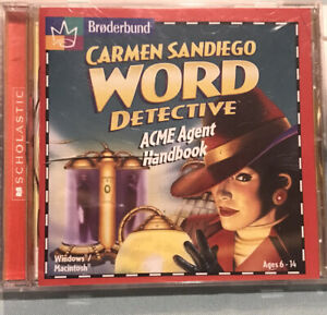 Carmen Sandiego Word Detective PC Game Vintage CD-ROM 1997 New Opened Computer