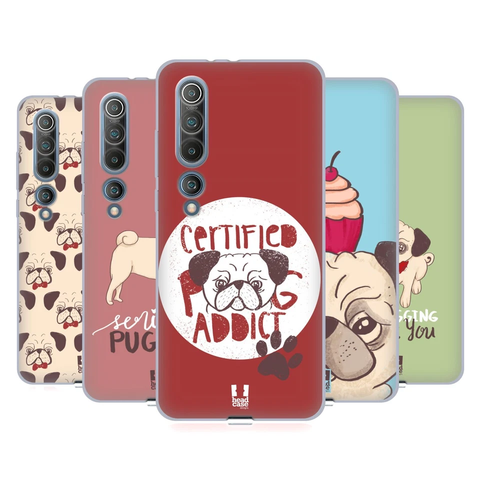 FUNDA DE GEL SUAVE HEAD CASE DESIGNS ESTAMPADOS PUG PARA TELÉFONOS XIAOMI. Foto 1 de 4