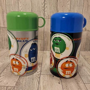 M&M's Vintage Insulated Thermos Set Of 2 With Lid 11.5 Oz - Picture 1 of 8