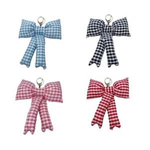 Checkered Bowknot Keychain Pendant Fashionable Bag Accessory Bag Adornment - Afbeelding 1 van 11