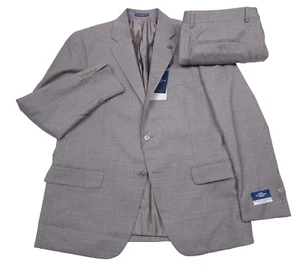 $948 Hart Schaffner Marx Light Gray Melange Reda Wool Suit Mens Size 44S X 38 - Picture 1 of 17