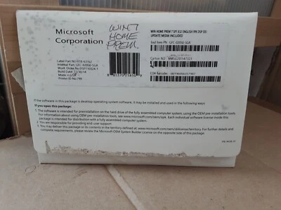 GENUINE Windows 7 Home Premium 64-bit English OEM System Builder Pack + COA - Image 1 of 3