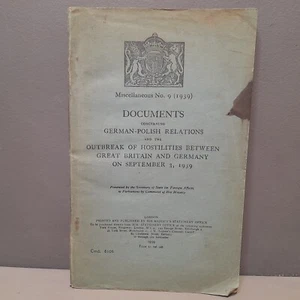 1939 Documents Concerning German-Polish Relations & the Outbreak of Hostilities - Picture 1 of 18