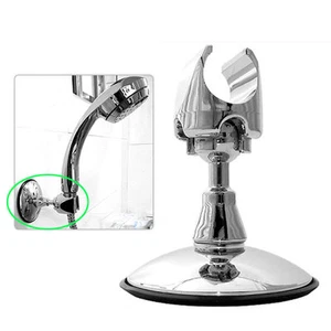 Bathroom Wall Mounted 360 Rotation Suction Cup Chrome Shower Head Grip Holder - Picture 1 of 2