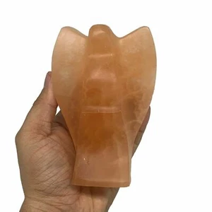 654g, 4.7"x3.2"x2.3" Orange Selenite (Satin Spar) Angel Crystal @Morocco,B9355 - Picture 1 of 12
