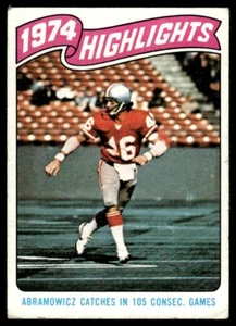 1975 Topps Dan Abramowicz San Francisco 49ers #452 - Imagen 1 de 2