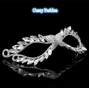 SN-A1-2 Lady's Metallic Crystal VENETIAN Masquerade Fancy Ball Face Eye Mask - Picture 1 of 4